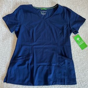 Healing Hands HH Works scrub top, size large, navy